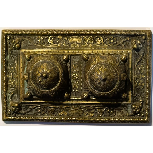 Stunning Late 19th Century Brass Double Inkwell