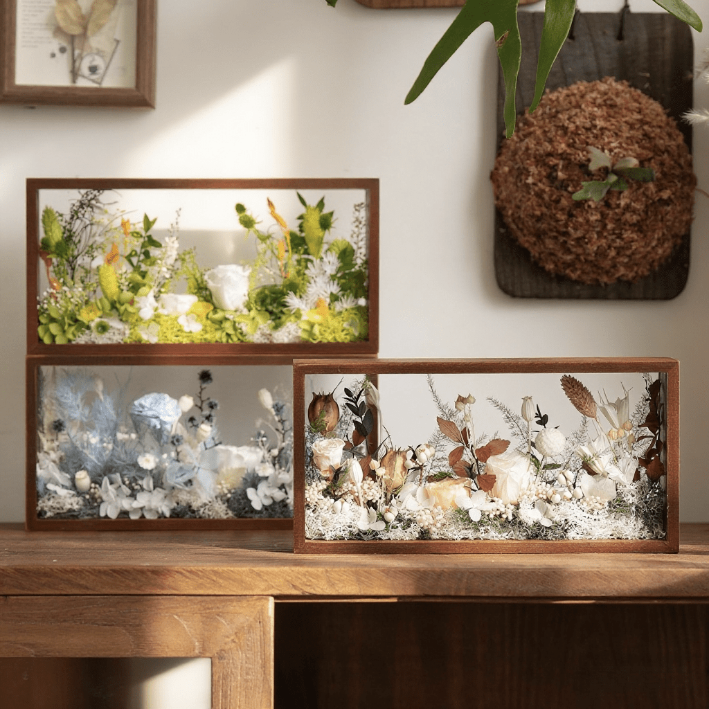 "The Landscape Garden" - Real Preserved Flower Shadow Box