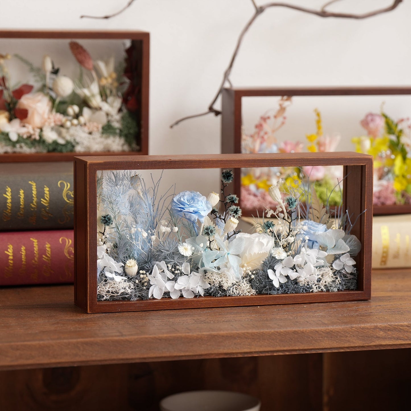 "The Landscape Garden" - Real Preserved Flower Shadow Box