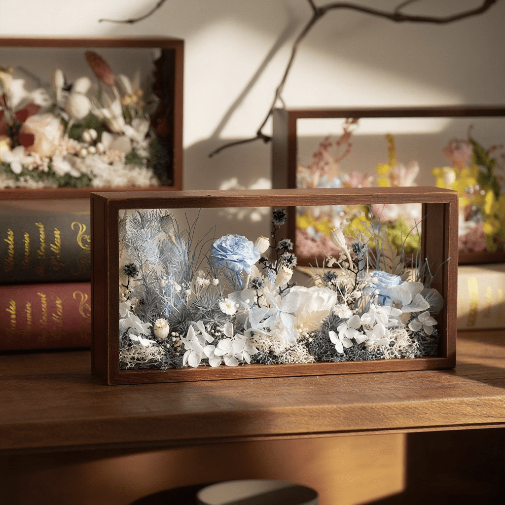"The Landscape Garden" - Real Preserved Flower Shadow Box