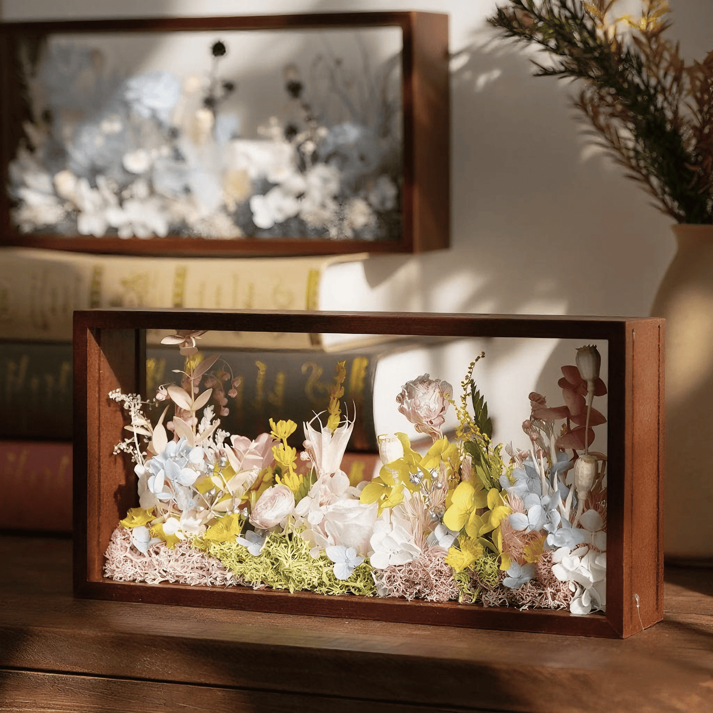 "The Landscape Garden" - Real Preserved Flower Shadow Box