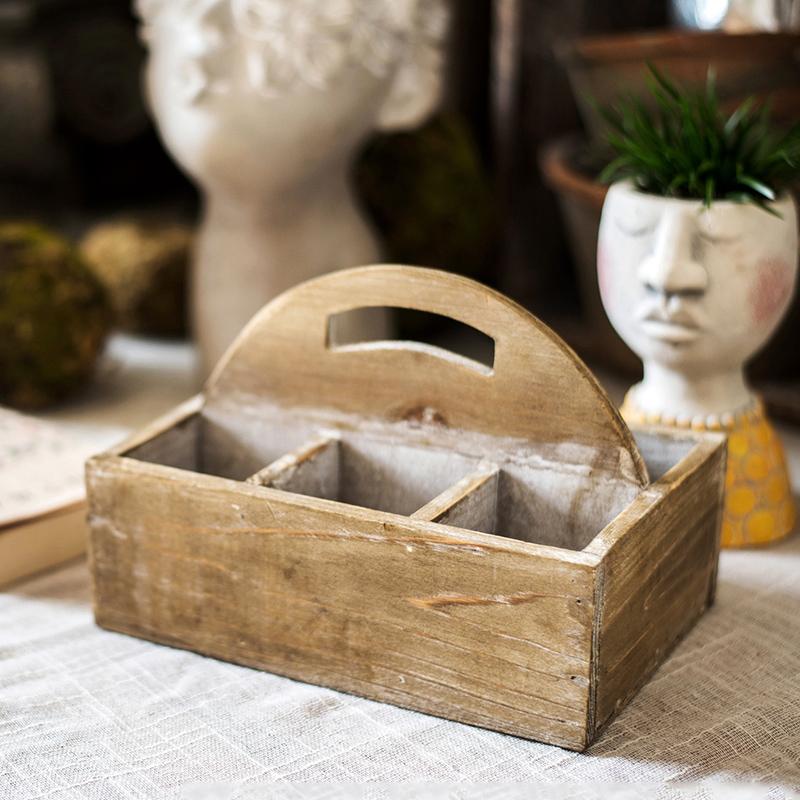 Wooden Organizer Tray Caddy