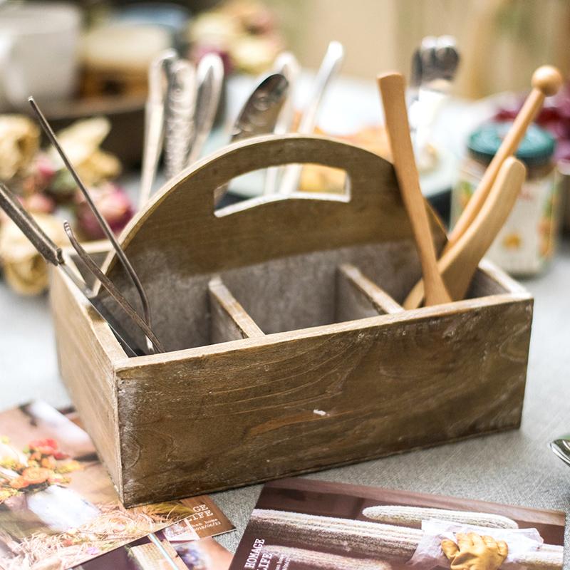 Wooden Organizer Tray Caddy